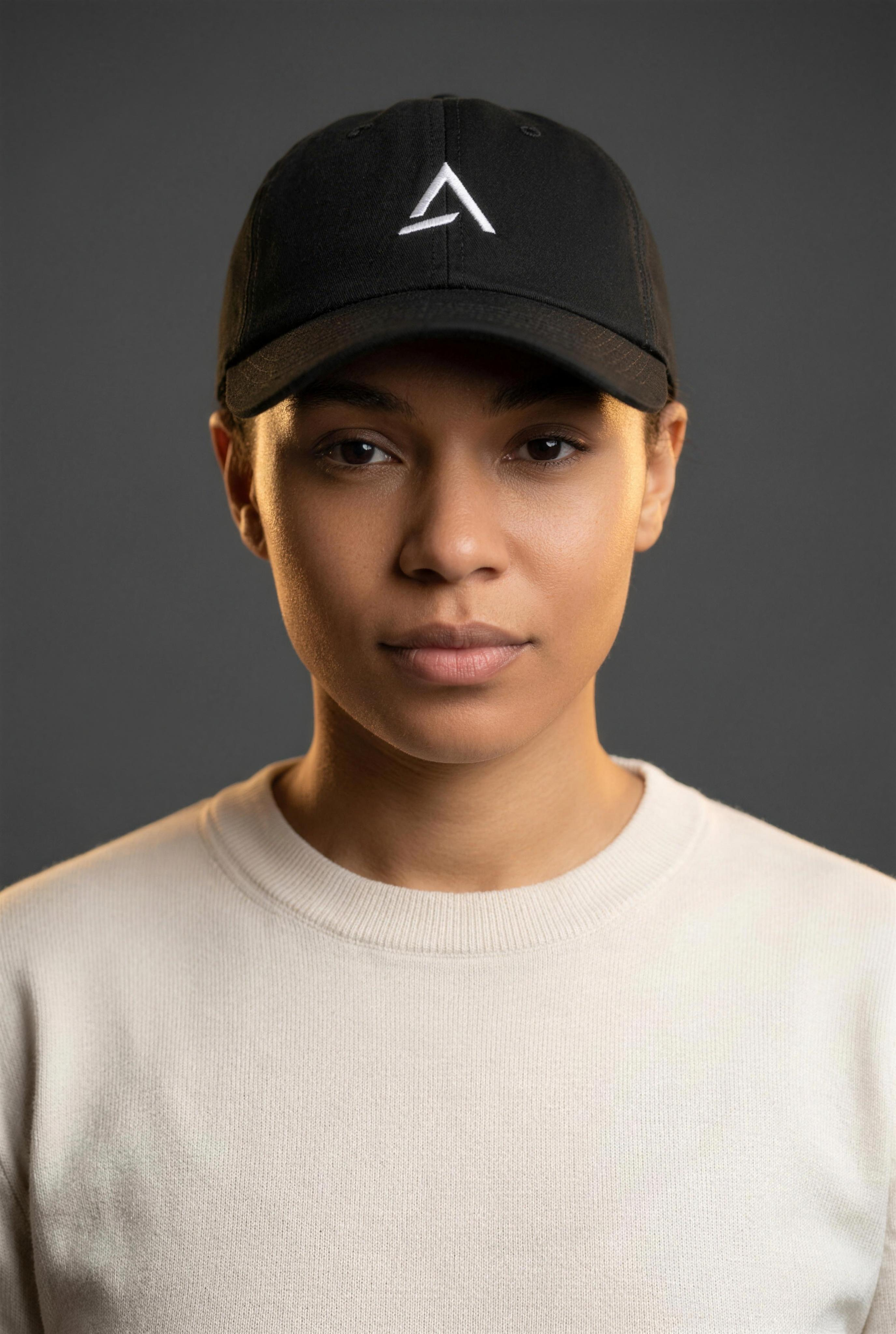 Female model wearing the Self Made Club Ascending Cap