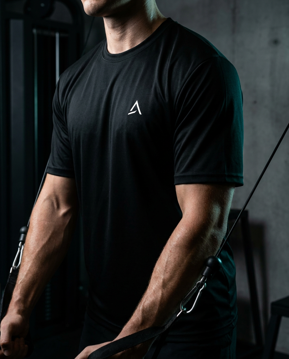 Male model wearing the Self Made Club Performance Tee