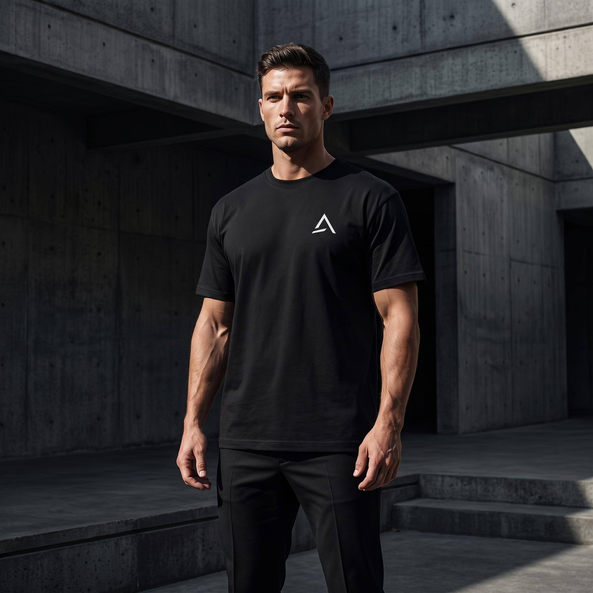 Male model wearing the Self Made Club Men's Premium Heavyweight Tee