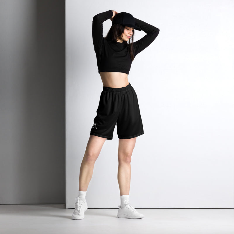 Self Made Club Mesh Performance Shorts — front view with mark down the leg