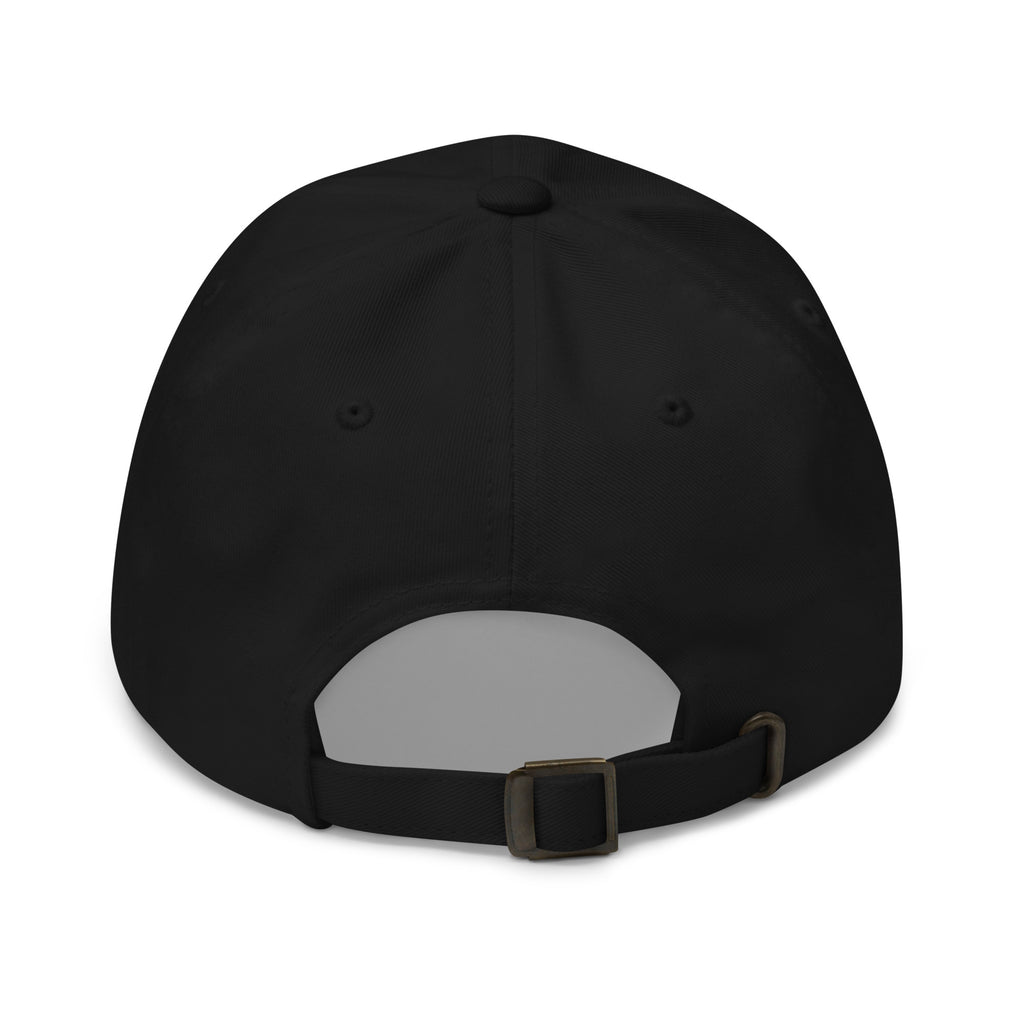 Self Made Club Dad Hat in black — back view with adjustable strap