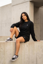 Model wearing Self Made Club Sweat Shorts