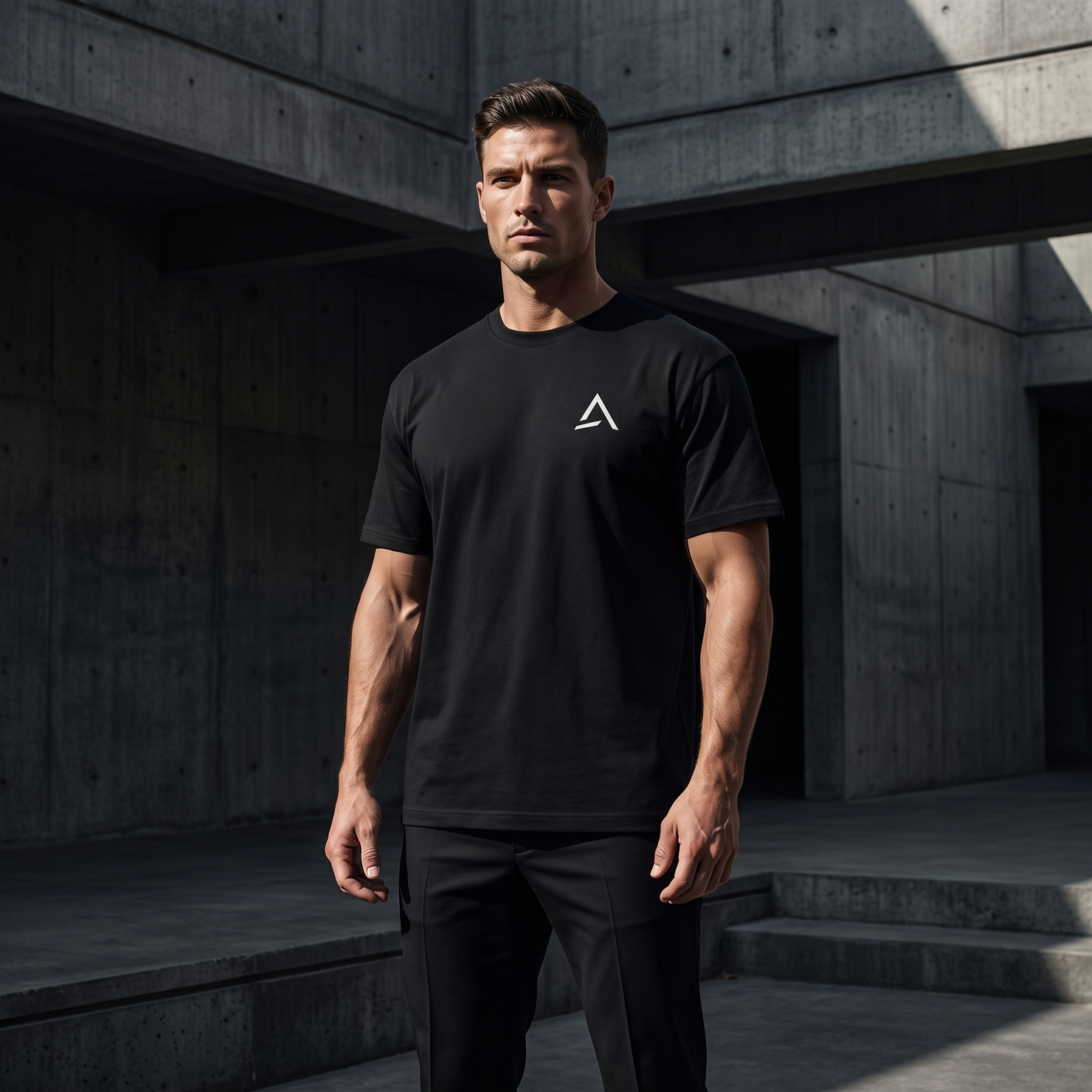 Male model wearing the Self Made Club Men's Premium Heavyweight Tee