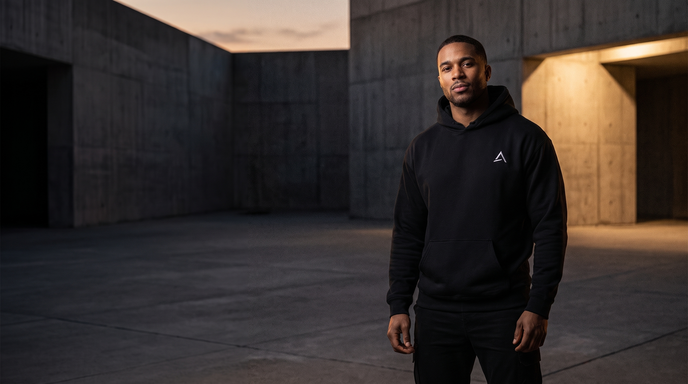 Model wearing the Self Made Club Standard Issue Hoodie — Men's feature banner