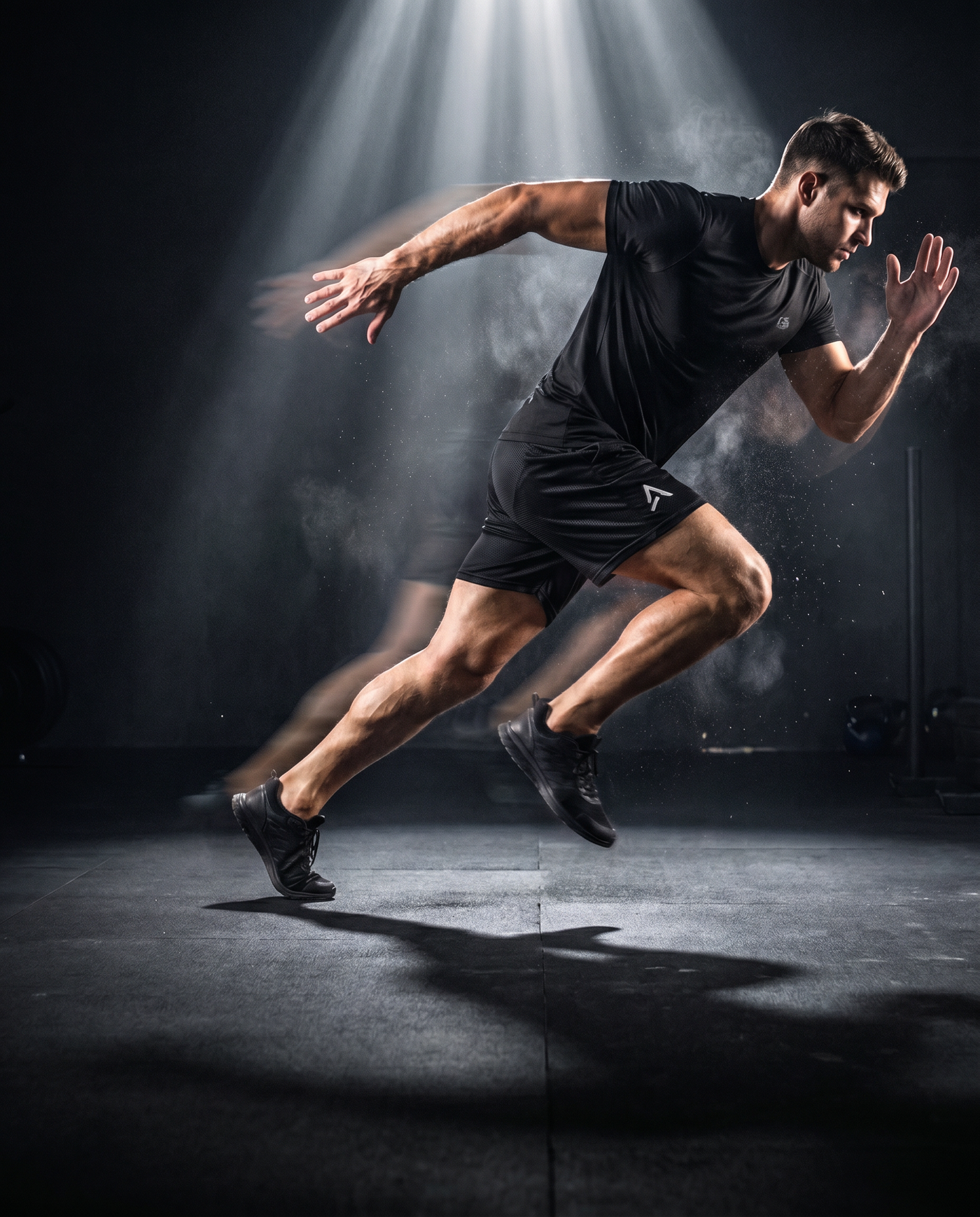 Athlete training in the Self Made Club Training Set — Performance banner (mobile)