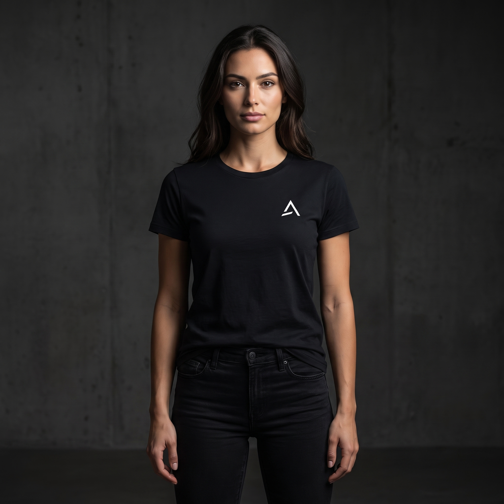 Female model wearing the Self Made Club Standard Issue Tee