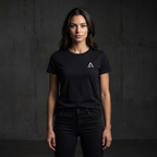 Female model wearing the Self Made Club Standard Issue Tee