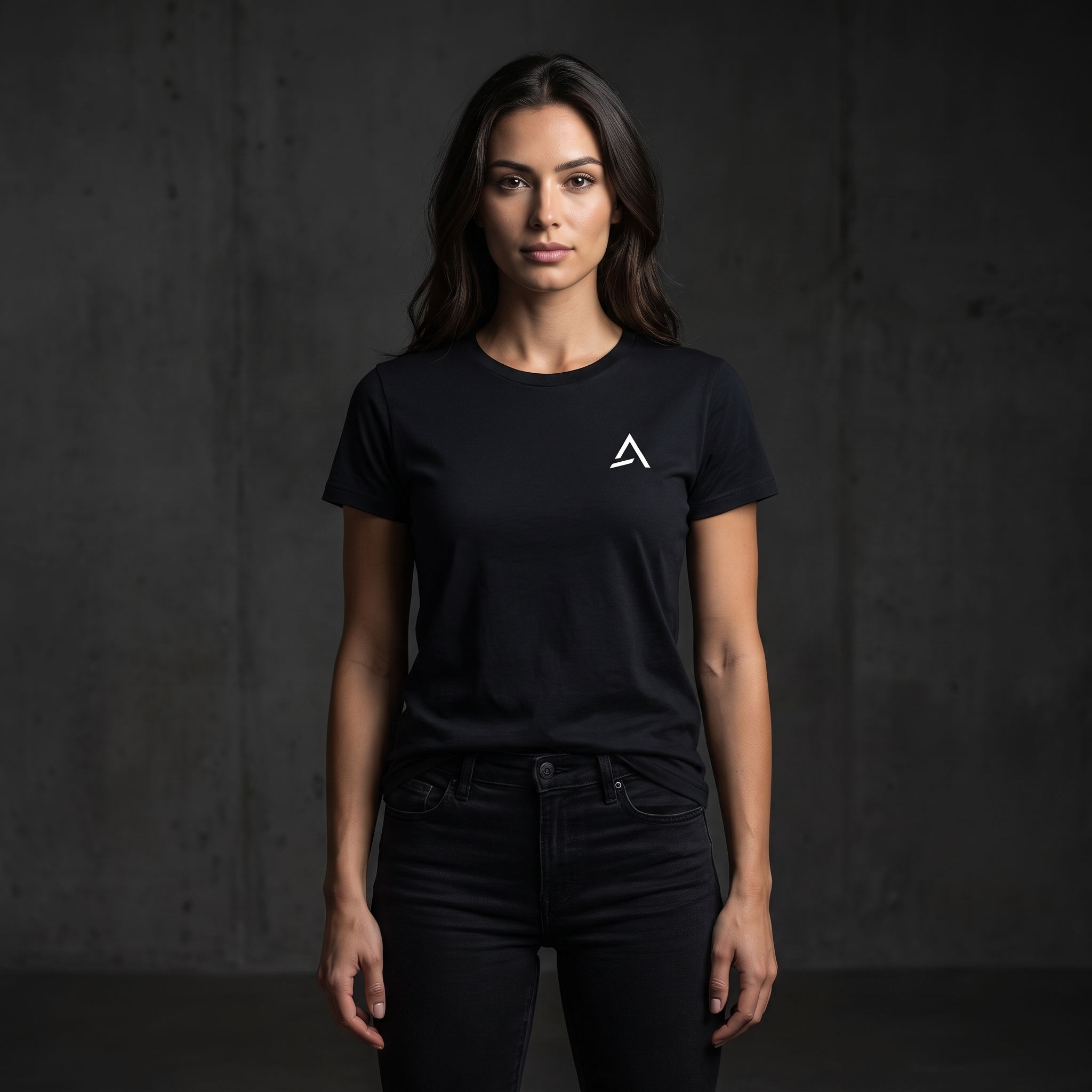 Female model wearing the Self Made Club Standard Issue Tee