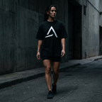 Female model wearing the Self Made Club Oversized Heavyweight Tee