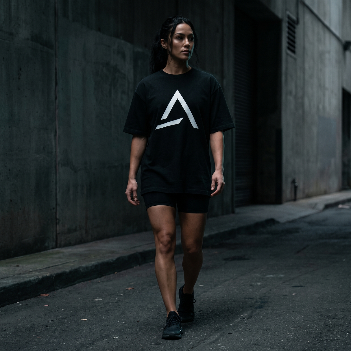 Female model wearing the Self Made Club Oversized Heavyweight Tee