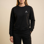 Female model wearing the Self Made Club Standard Issue Crewneck