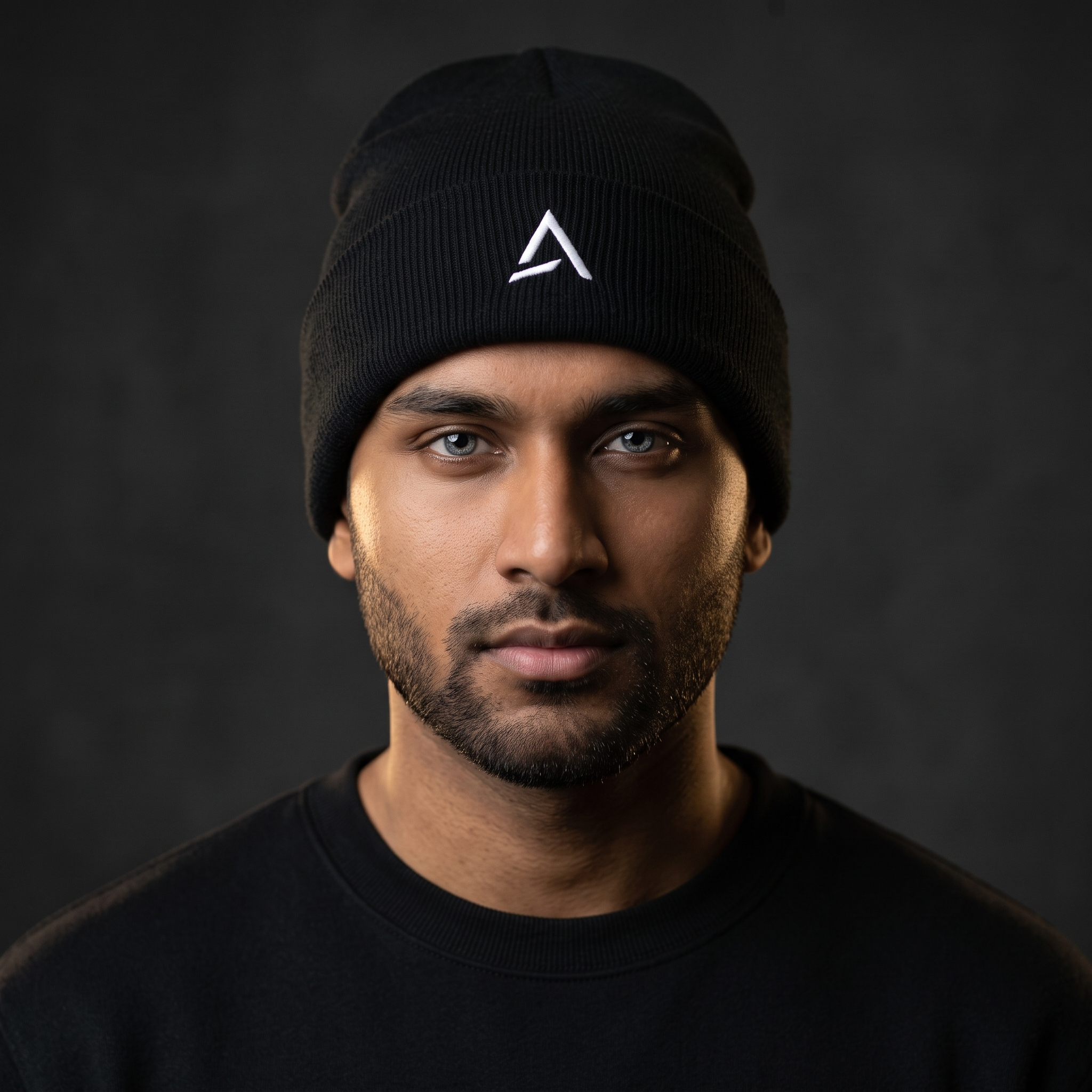 Male model wearing the Self Made Club Standard Issue Beanie