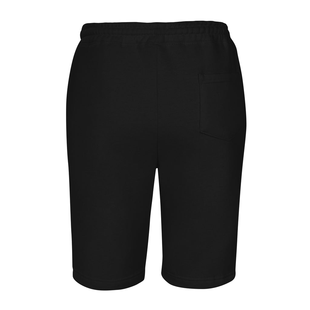 Self Made Club Men's Fleece Shorts in black — back view