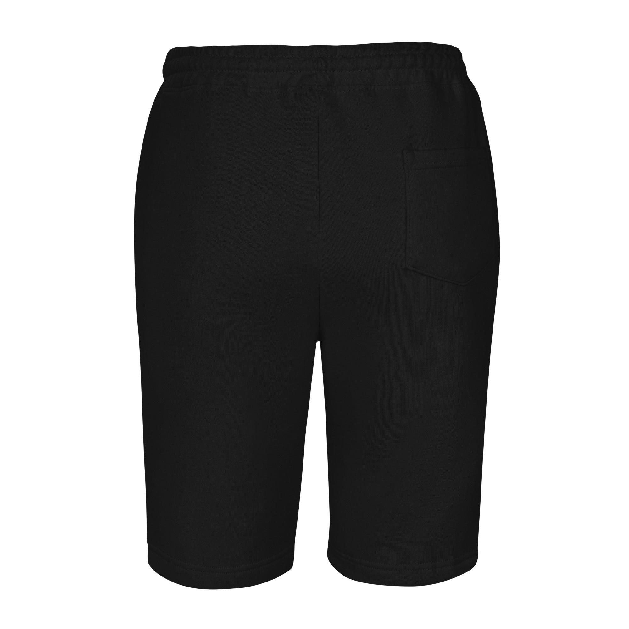 Self Made Club Men's Fleece Shorts in black — back view