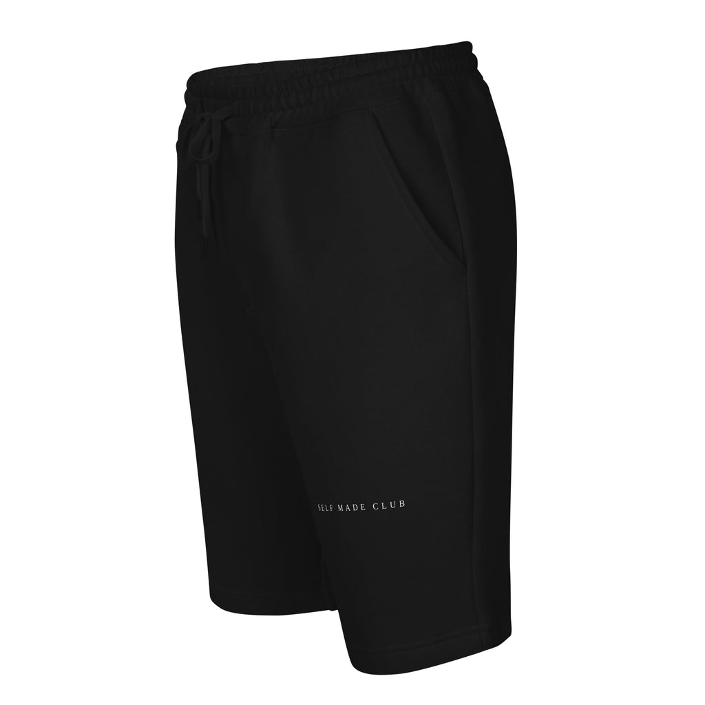 Self Made Club Men's Fleece Shorts in black — side view