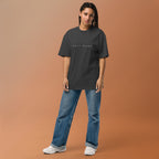 Self Made Club Forged in Repetition Tee in faded black — front detail