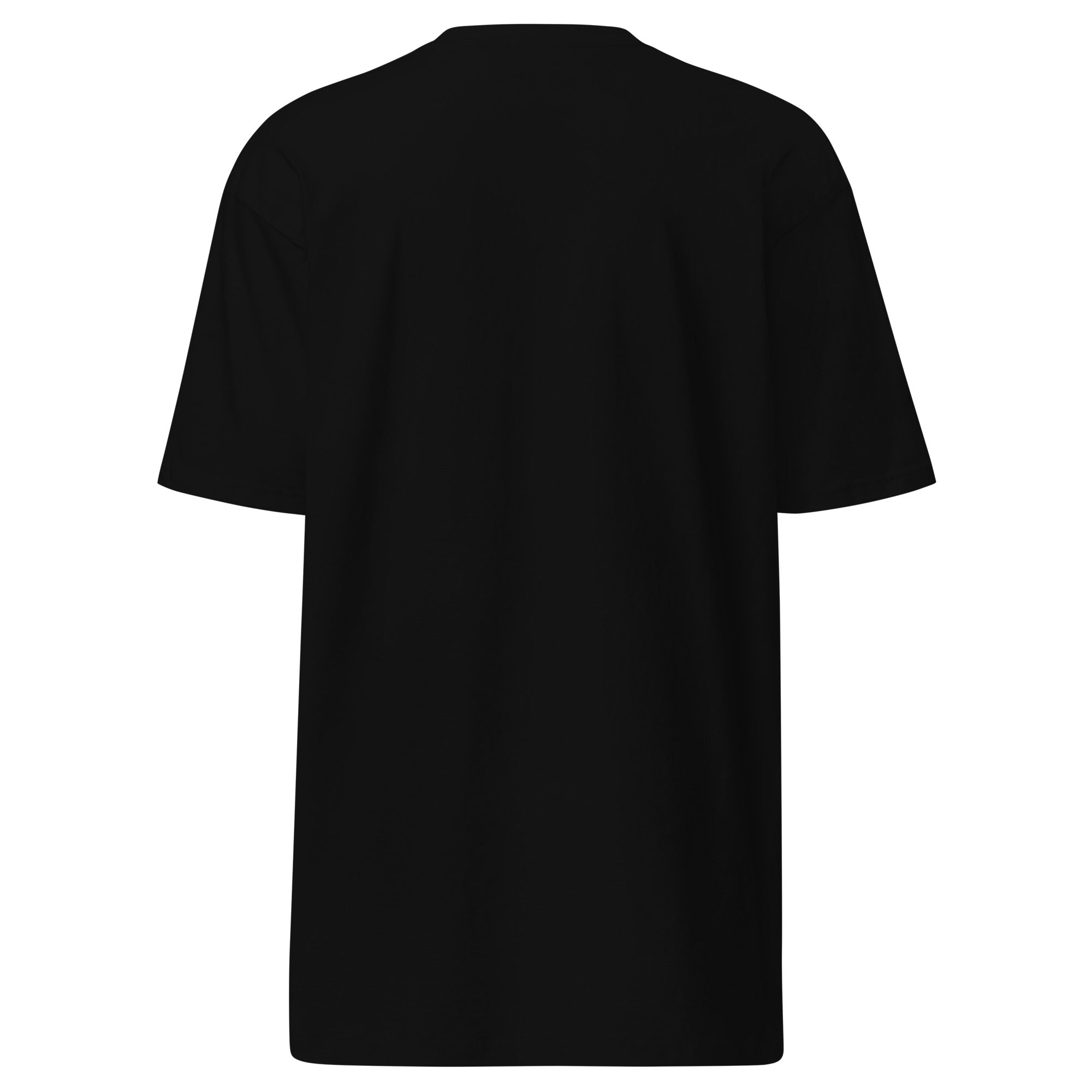 Self Made Club Men's Premium Heavyweight Tee in black — back view