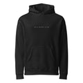 Self Made Club Heavyweight Hoodie in black — front view with white wordmark at chest