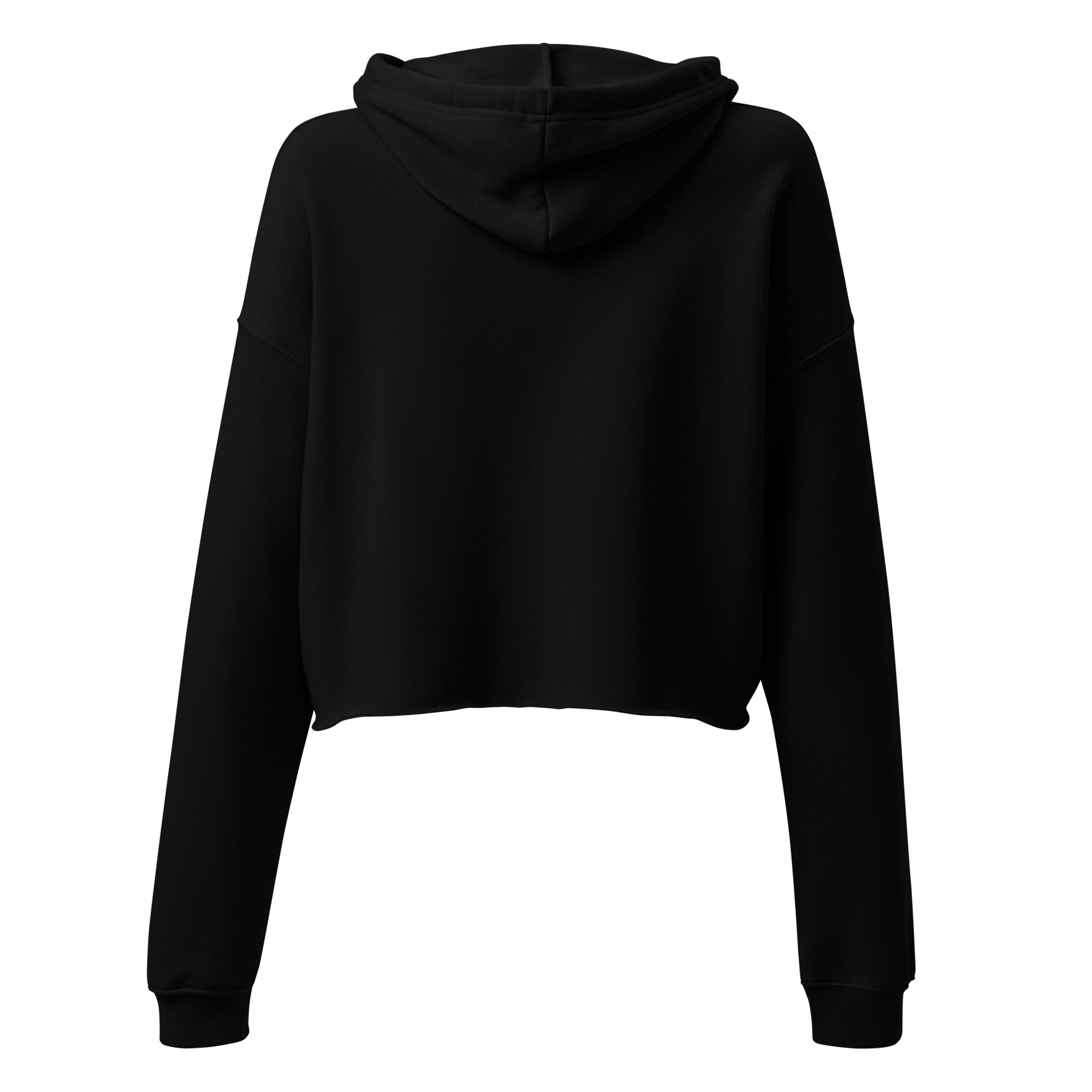 Self Made Club Crop Hoodie in black — back view