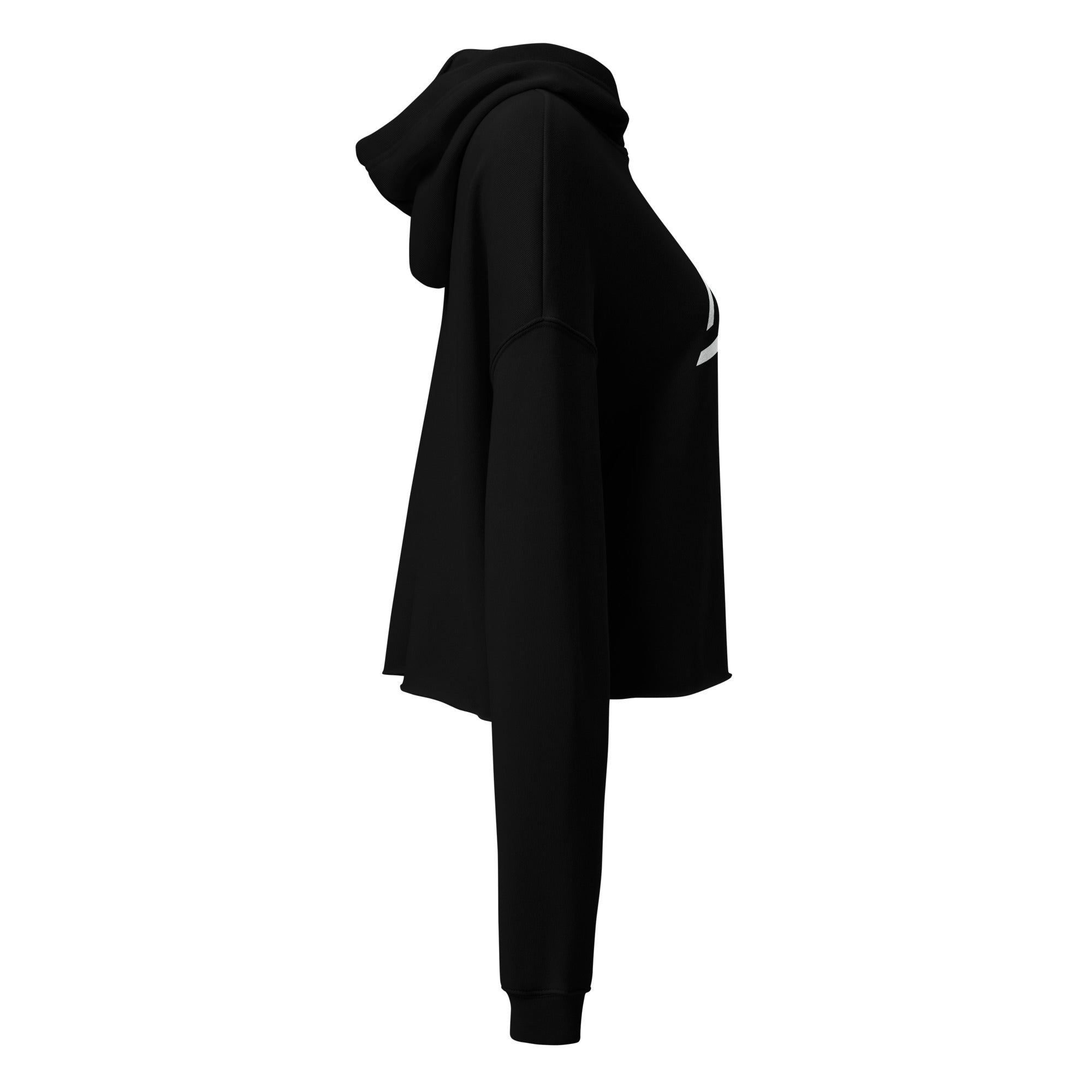 Self Made Club Crop Hoodie in black — right side view