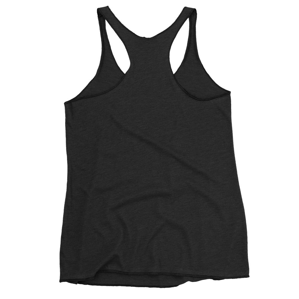 Self Made Club Women's Racerback Tank in vintage black — back view