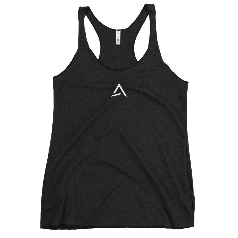 Self Made Club Women's Racerback Tank in vintage black — front view
